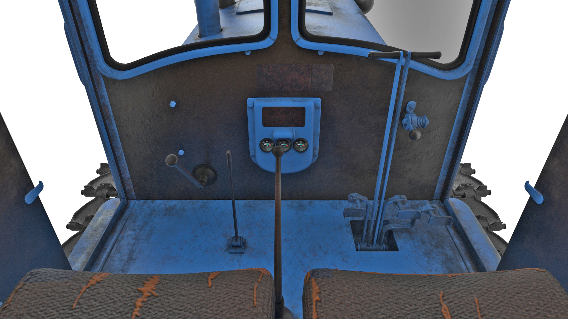 Rusty Diesel Tractor Rigged 3D