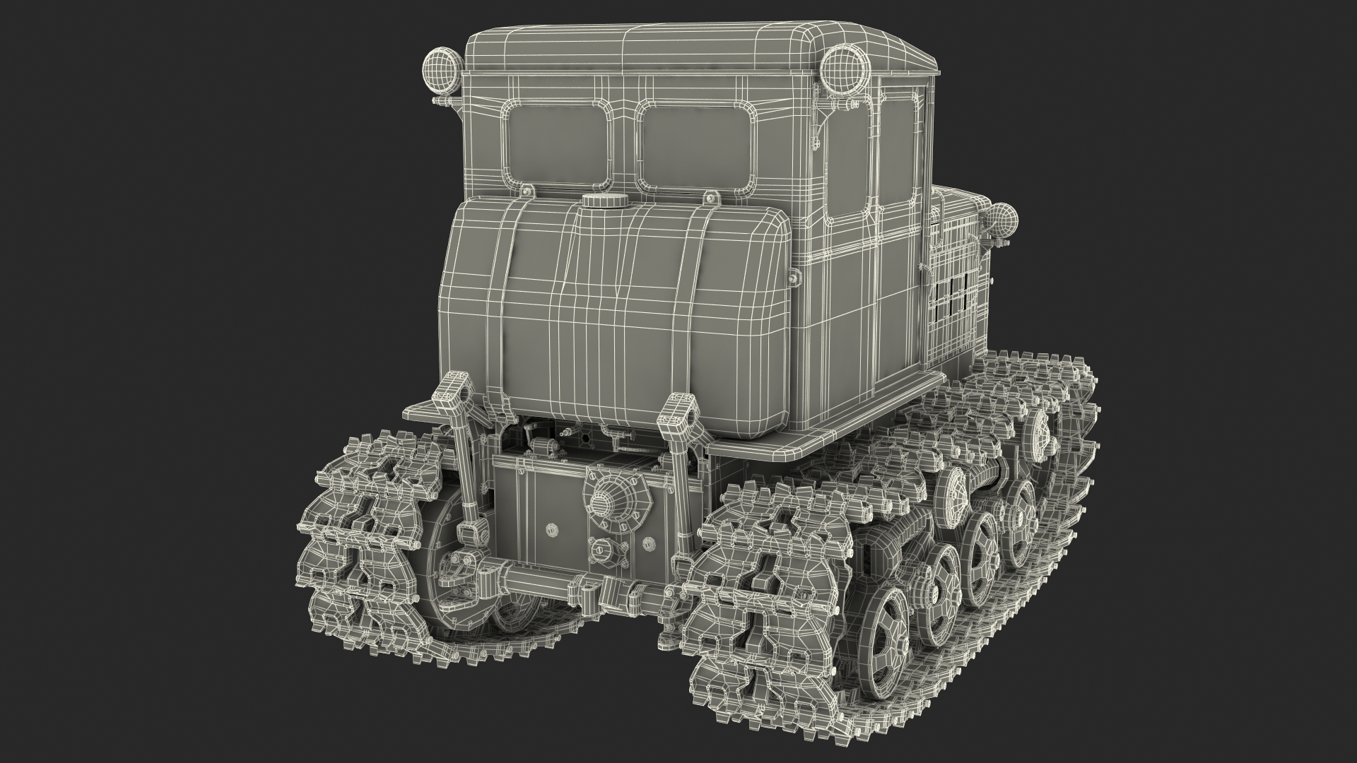 Rusty Diesel Tractor Rigged 3D