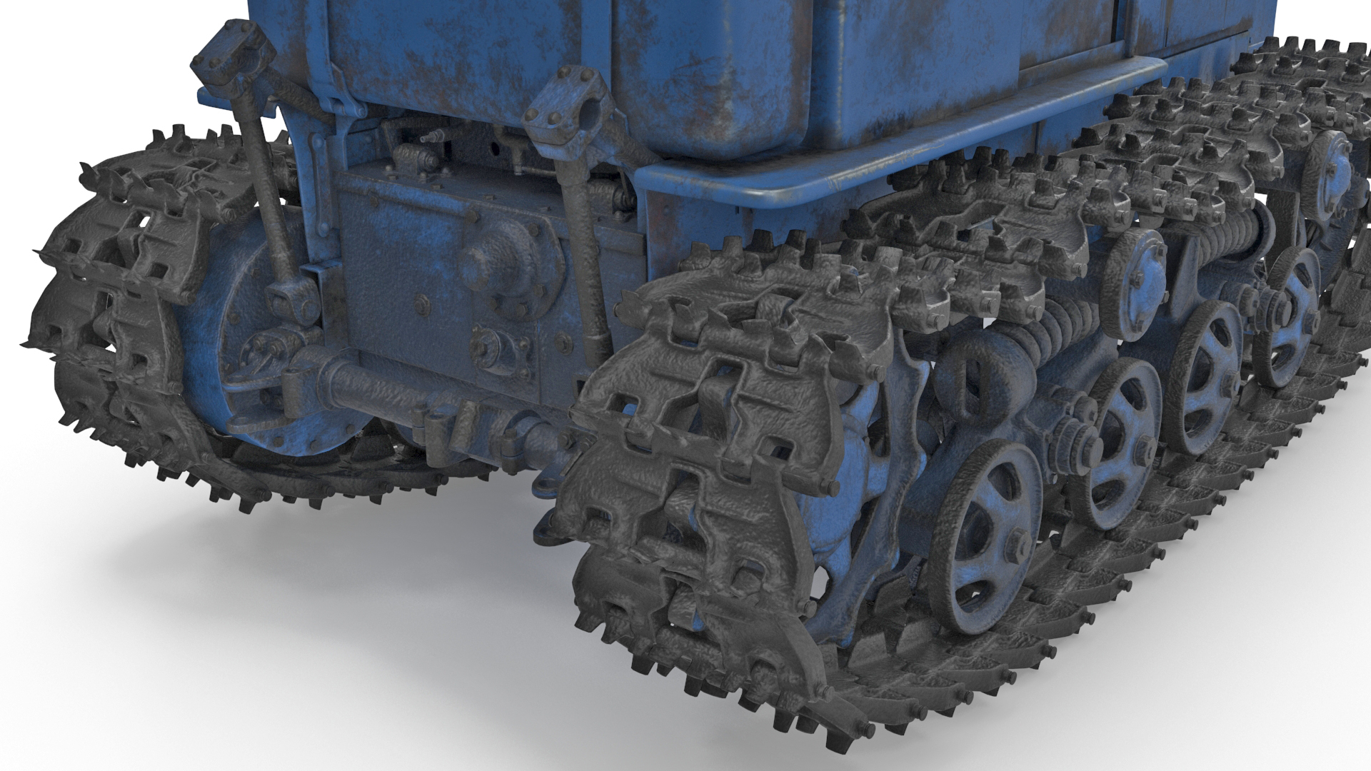 Rusty Diesel Tractor Rigged 3D