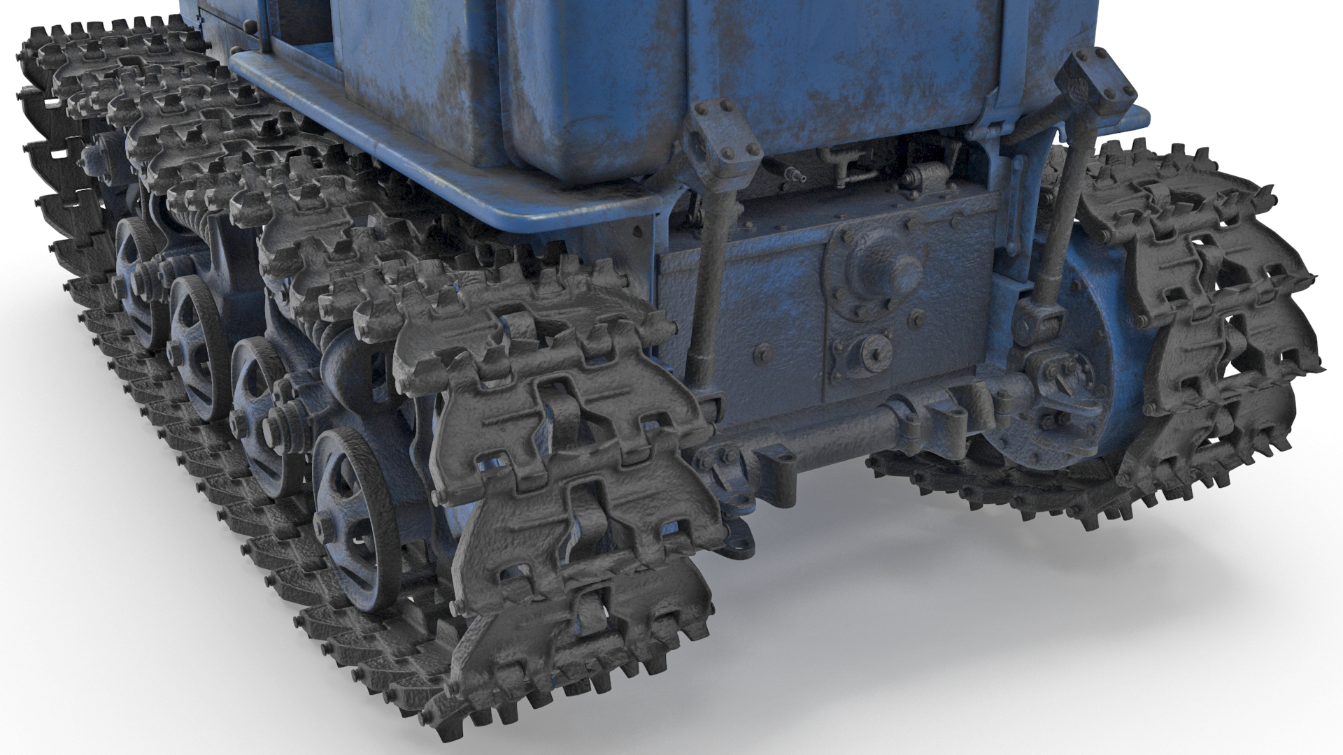 Rusty Diesel Tractor Rigged 3D