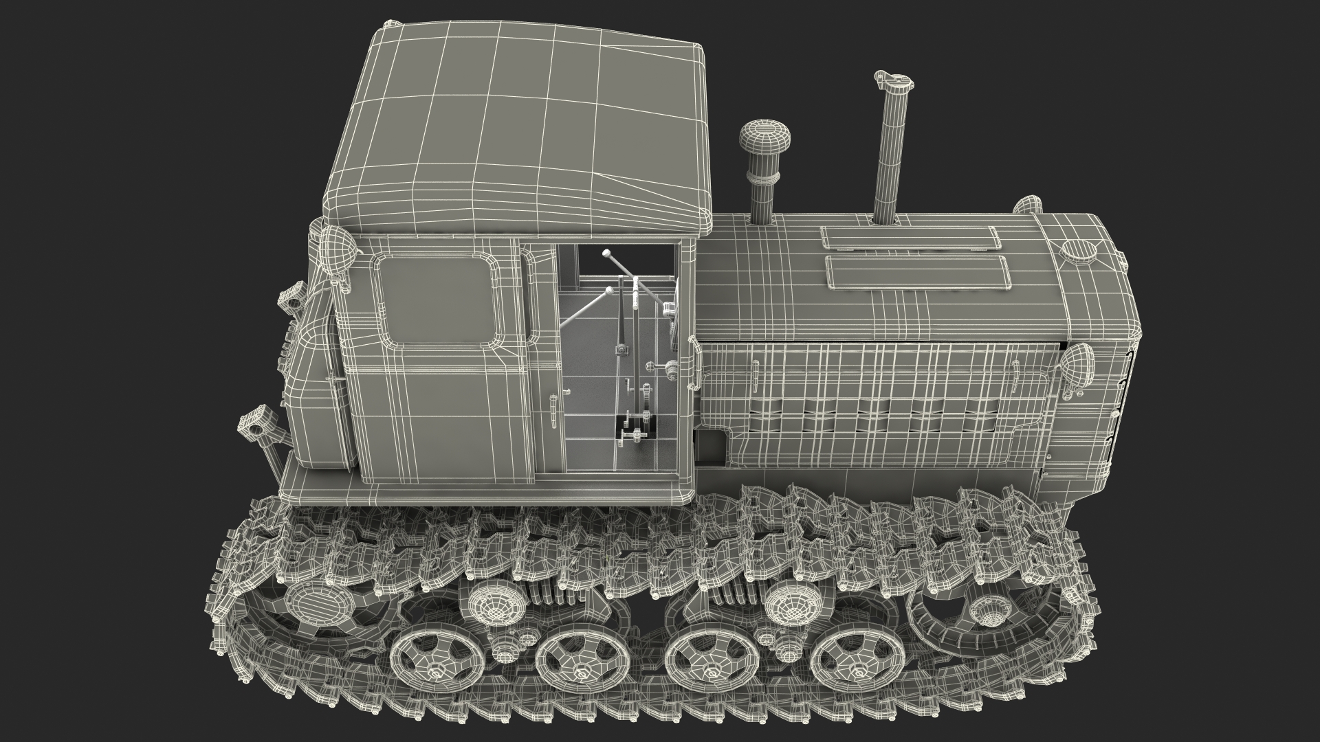 Rusty Diesel Tractor Rigged 3D