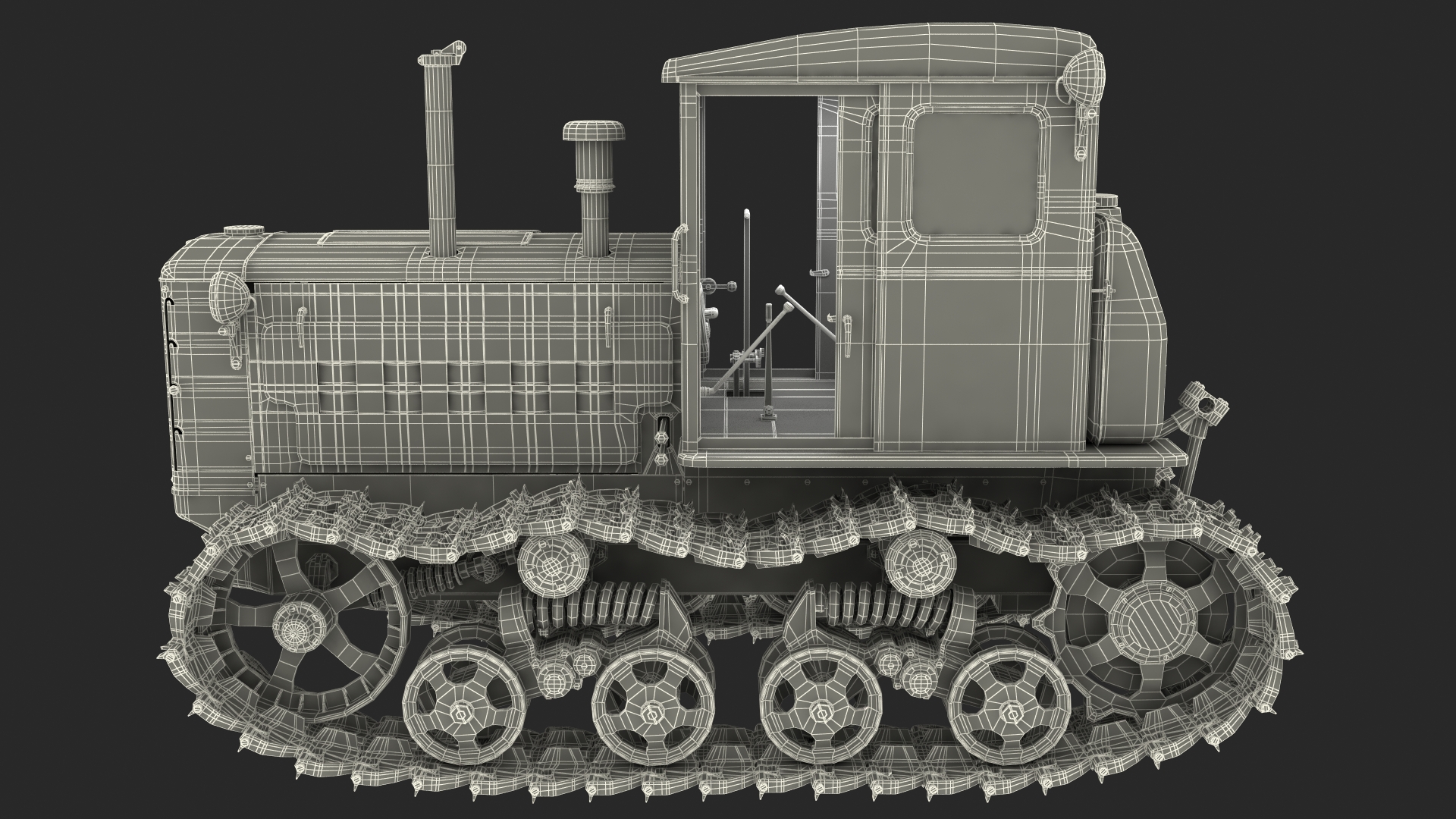 Rusty Diesel Tractor Rigged 3D