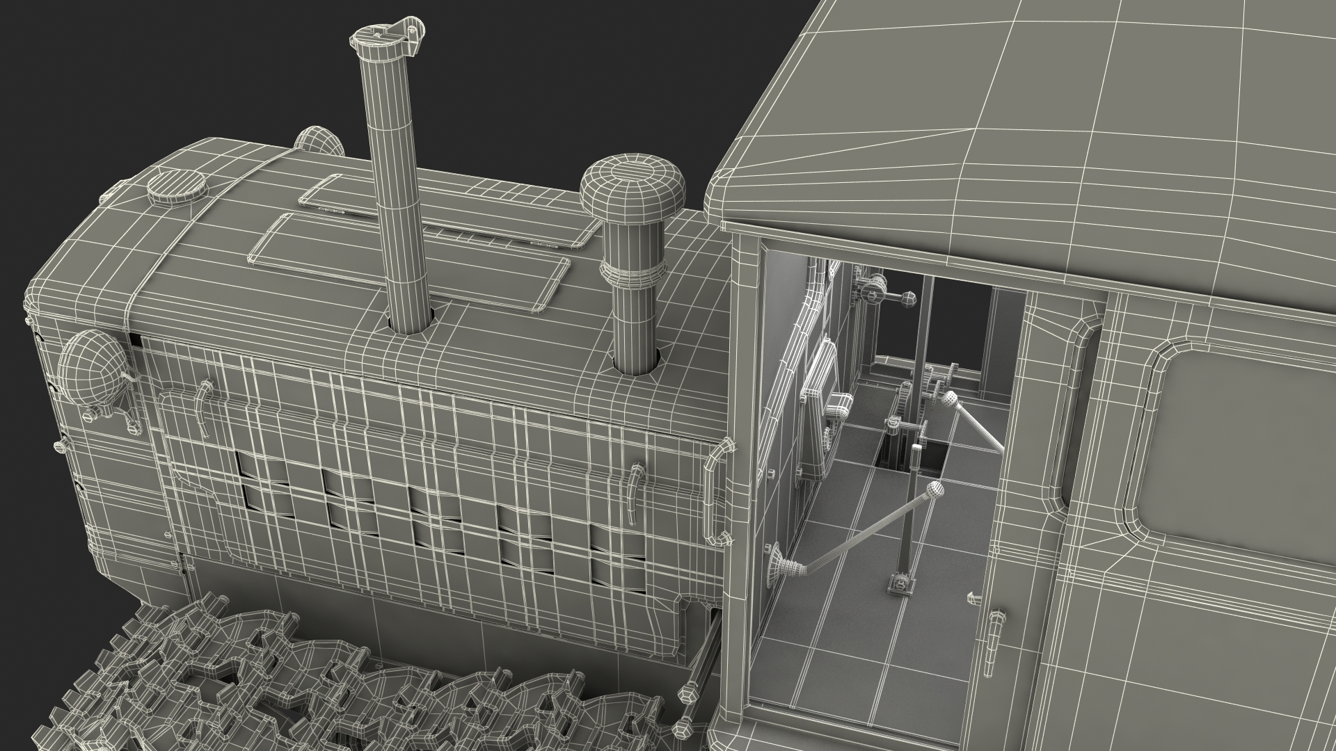 Rusty Diesel Tractor Rigged 3D