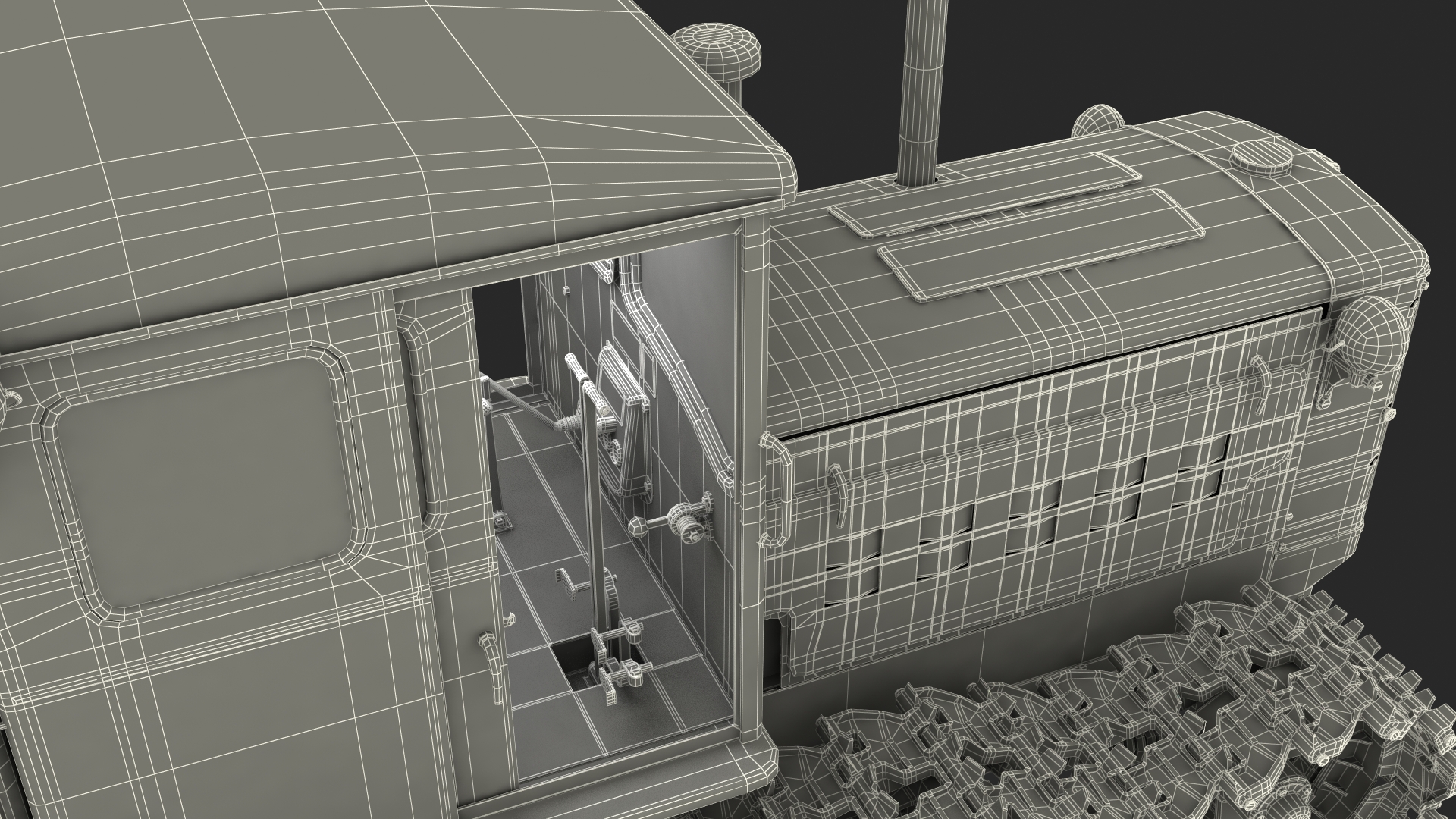 Rusty Diesel Tractor Rigged 3D