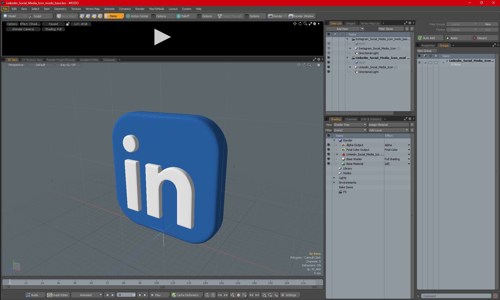 3D Linkedin Social Media Icon