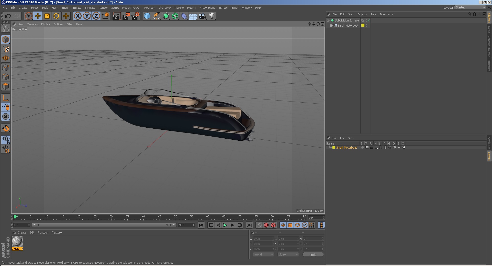 3D model Small Motorboat