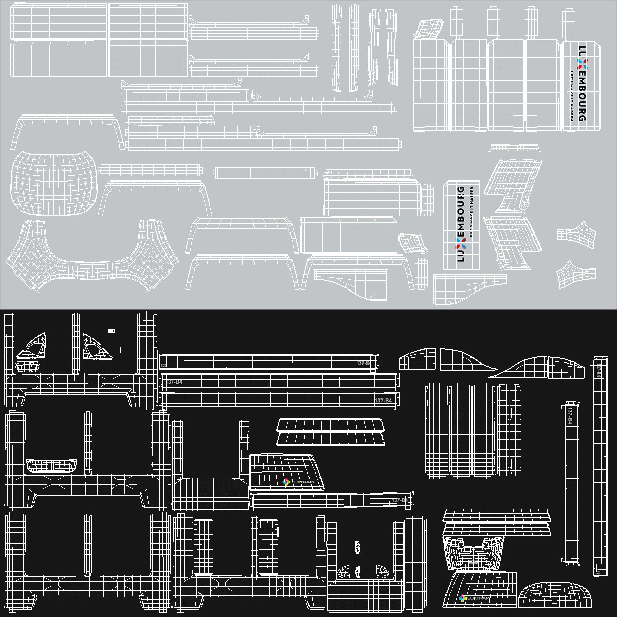 3D Luxembourg Tram Urbos