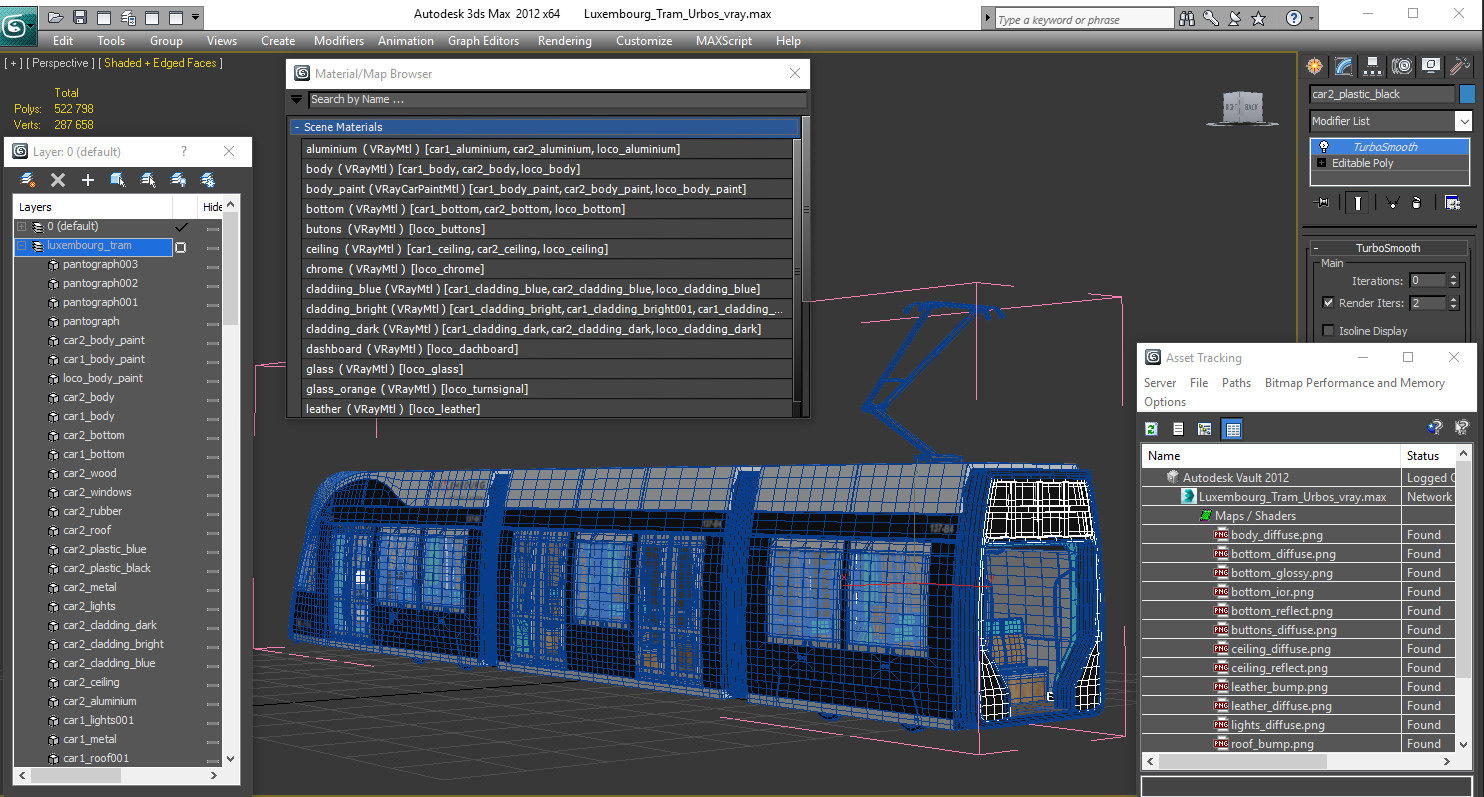3D Luxembourg Tram Urbos