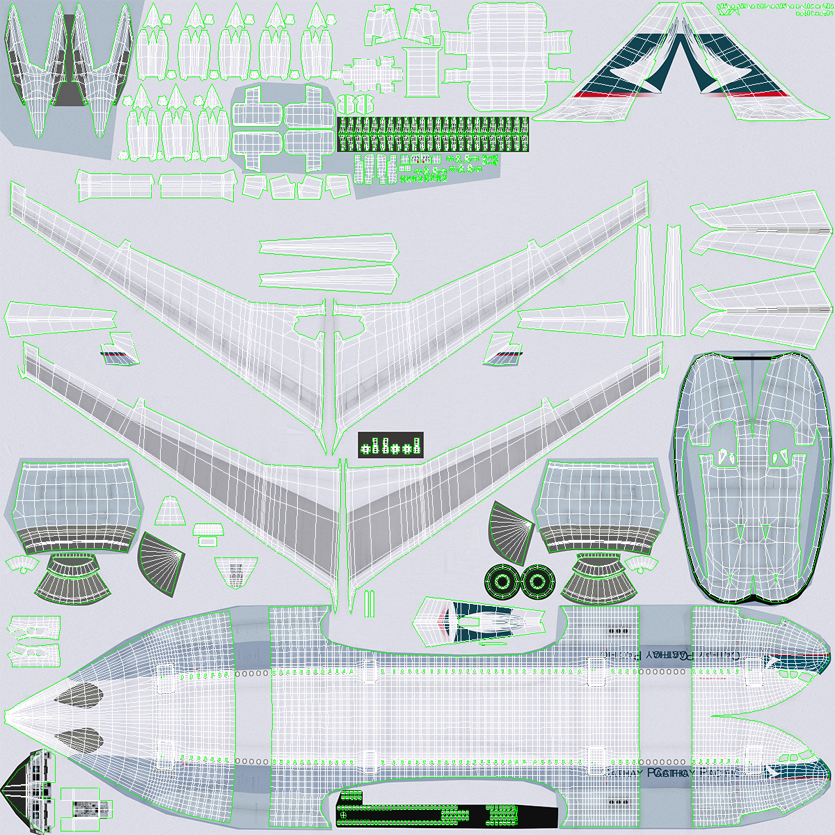 Cathay Pacific Airbus A330-200 Rigged 3D
