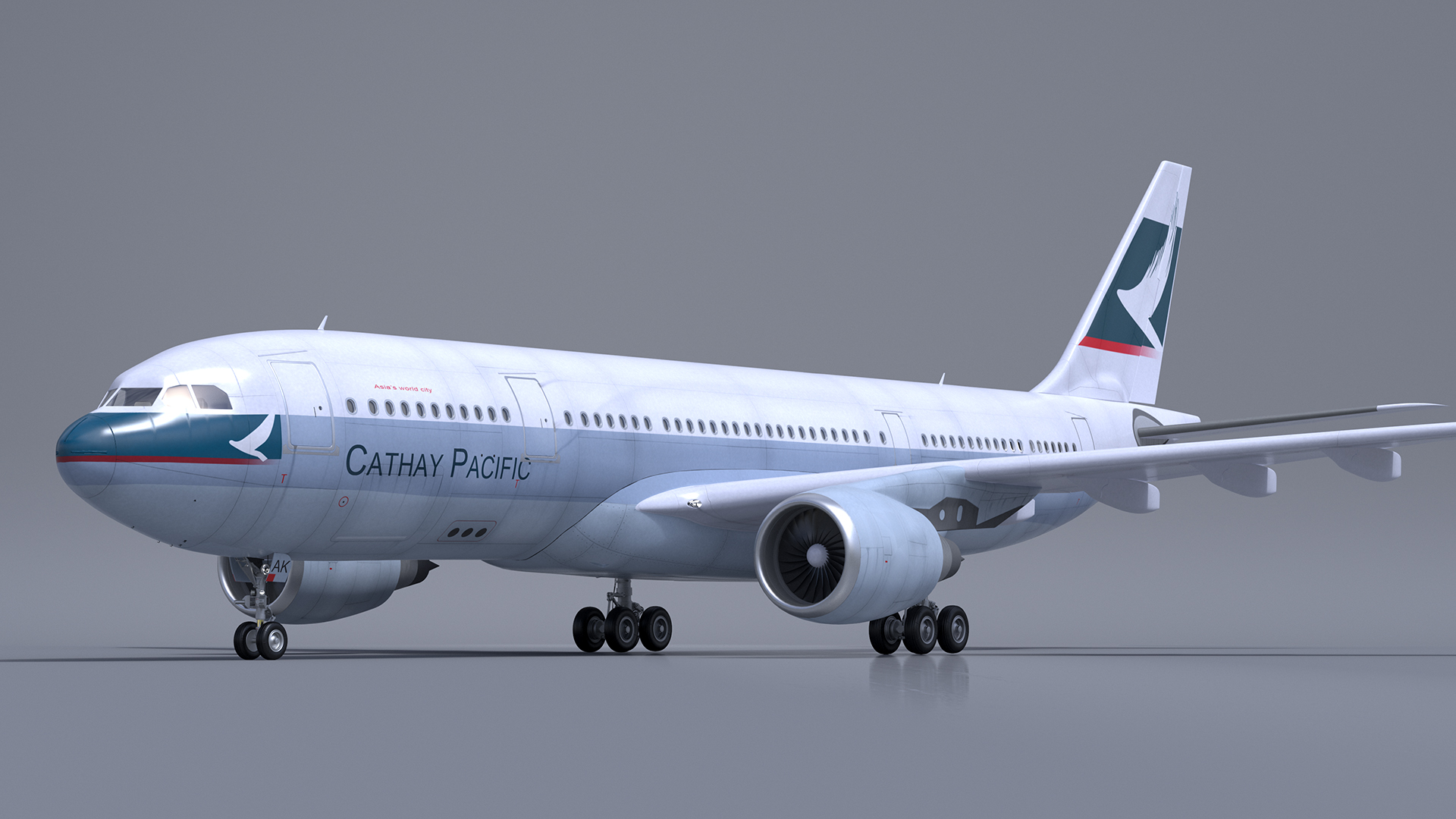 Cathay Pacific Airbus A330-200 Rigged 3D