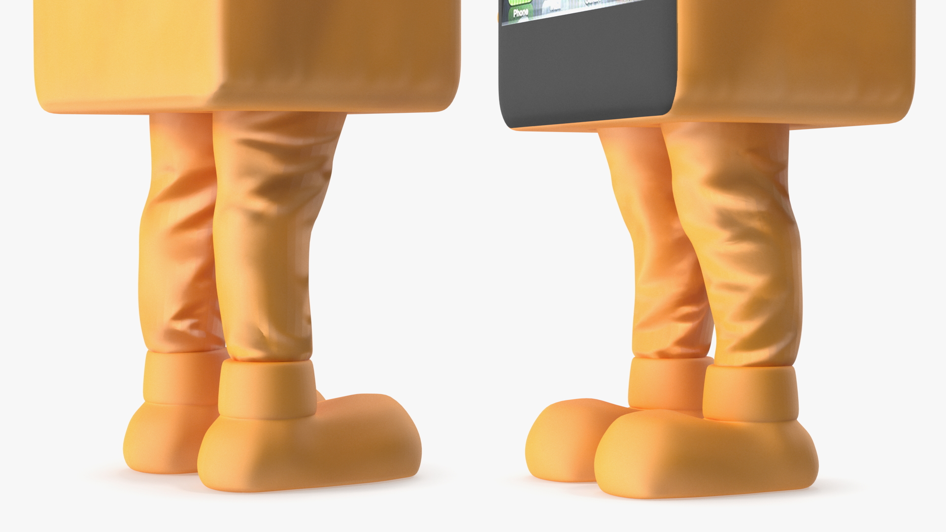 3D Advertising Costume Mobile Phone Orange Rigged