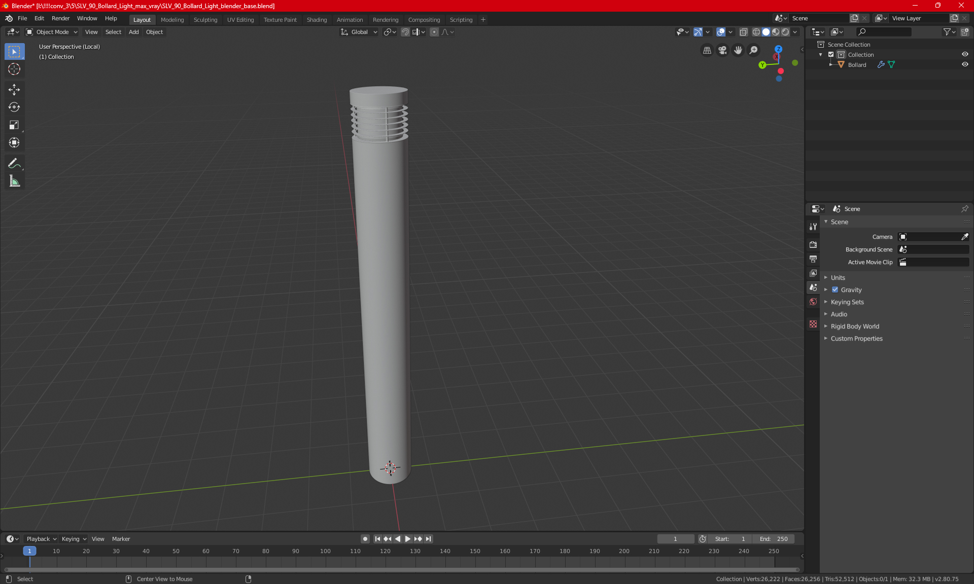 3D model SLV 90 Bollard Light
