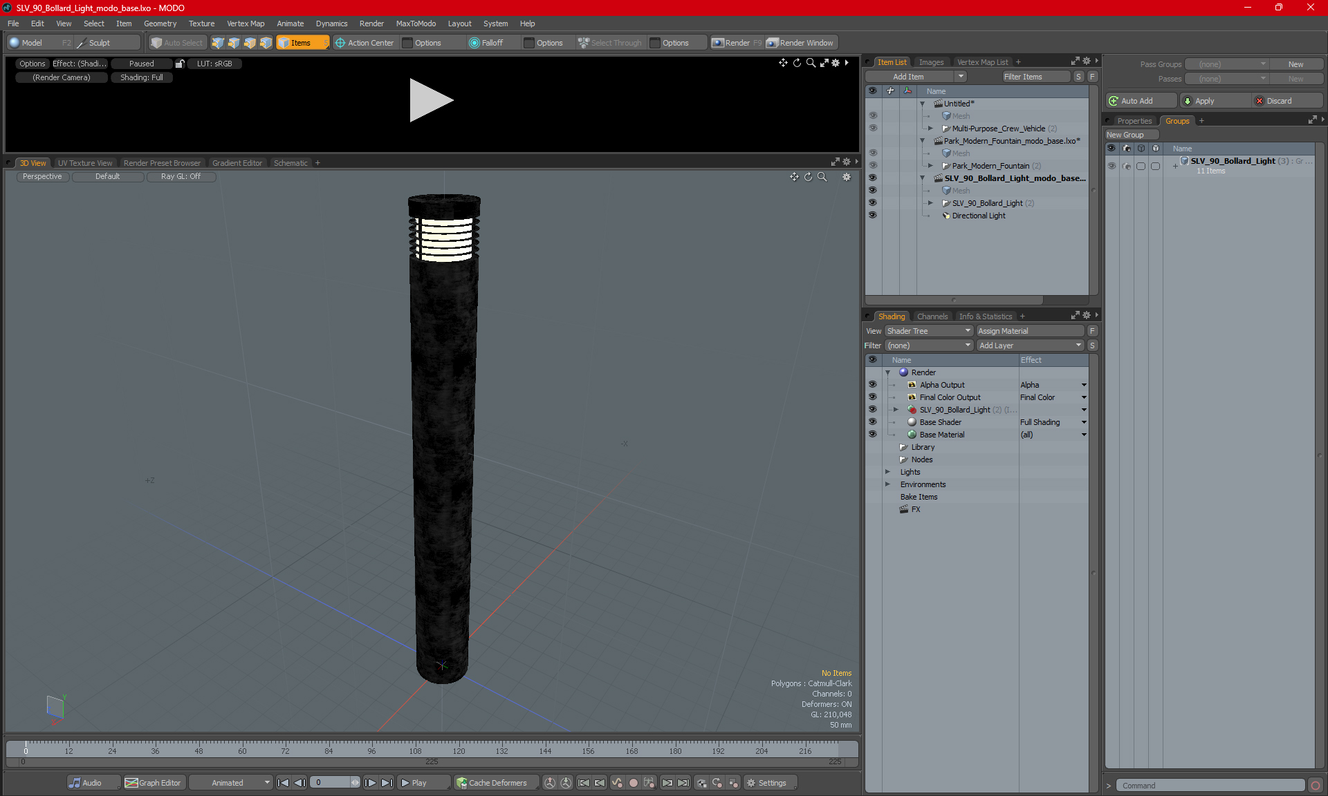 3D model SLV 90 Bollard Light