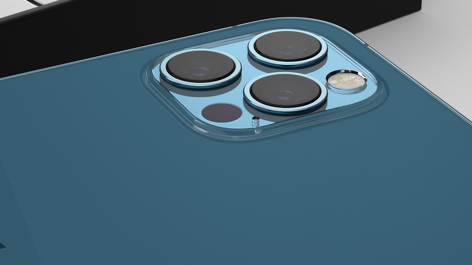 3D iPhone 12 Pro Max Unboxed Pacific Blue model