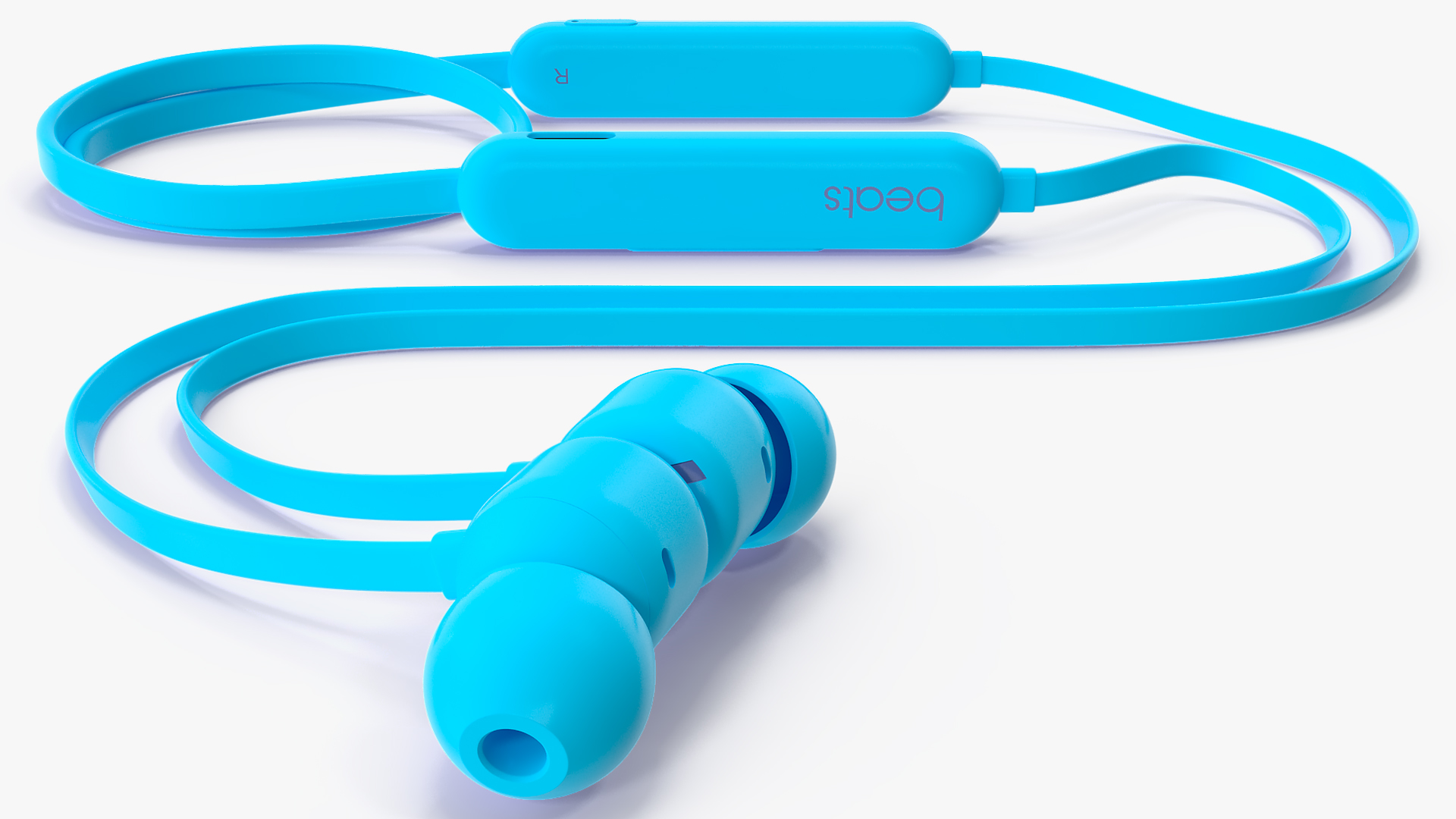 3D Beats Flex Earphones Flame Blue Folded model