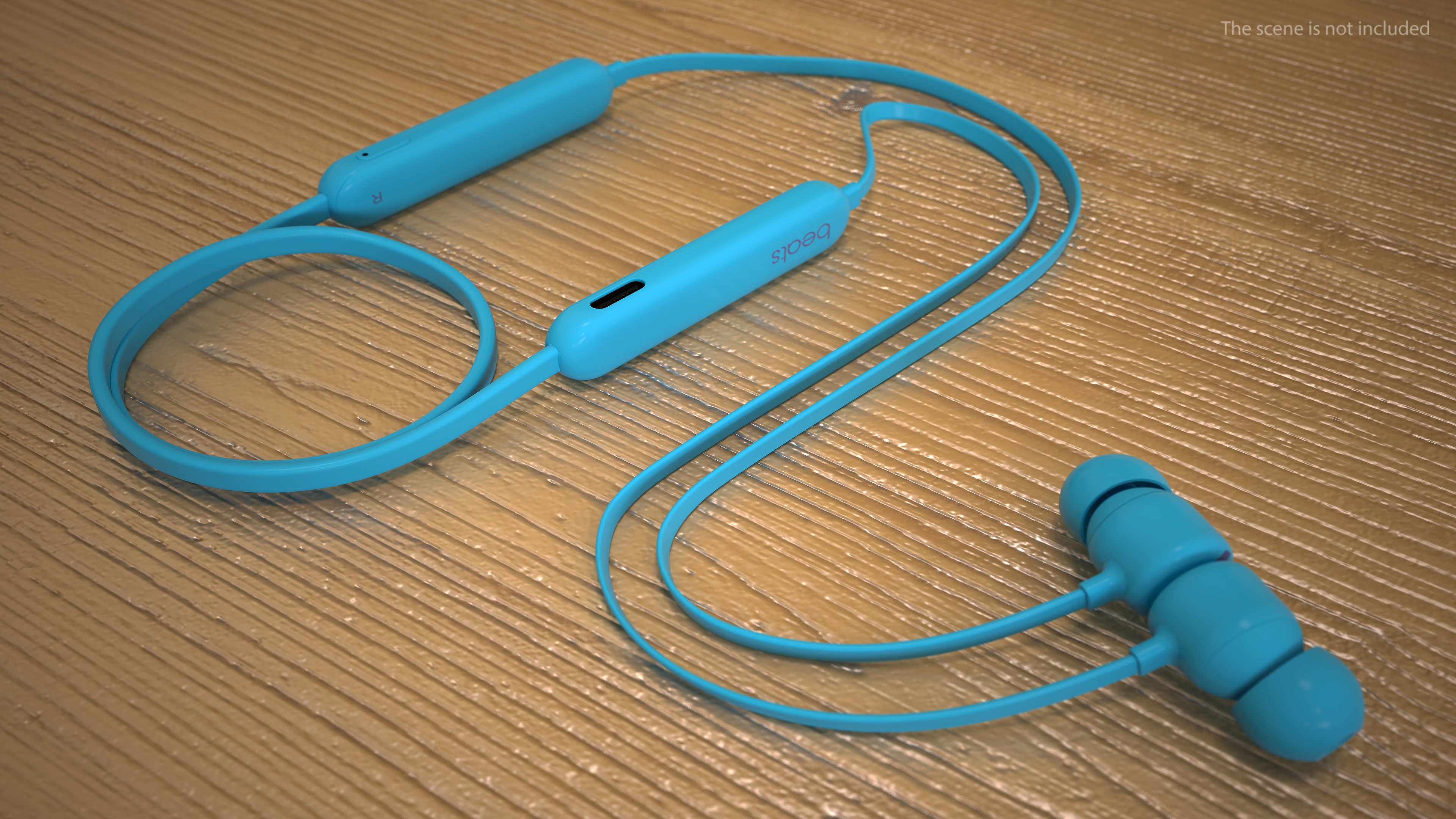 3D Beats Flex Earphones Flame Blue Folded model