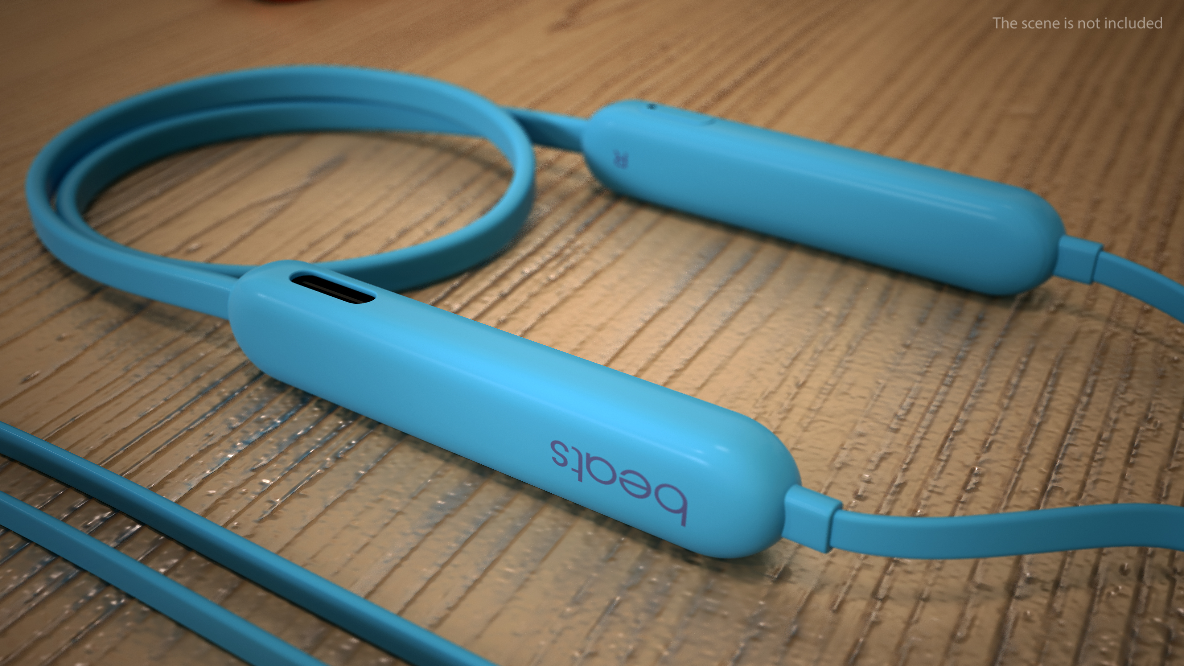 3D Beats Flex Earphones Flame Blue Folded model