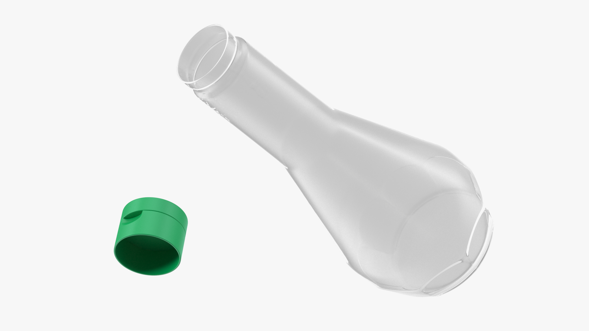 3D Sauce Bottle with Green Cap Empty model
