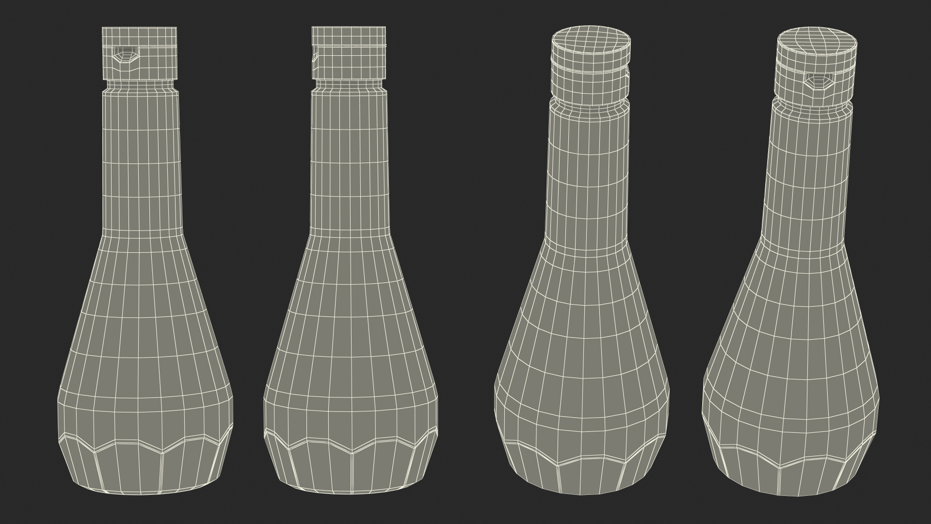 3D Sauce Bottle with Green Cap Empty model