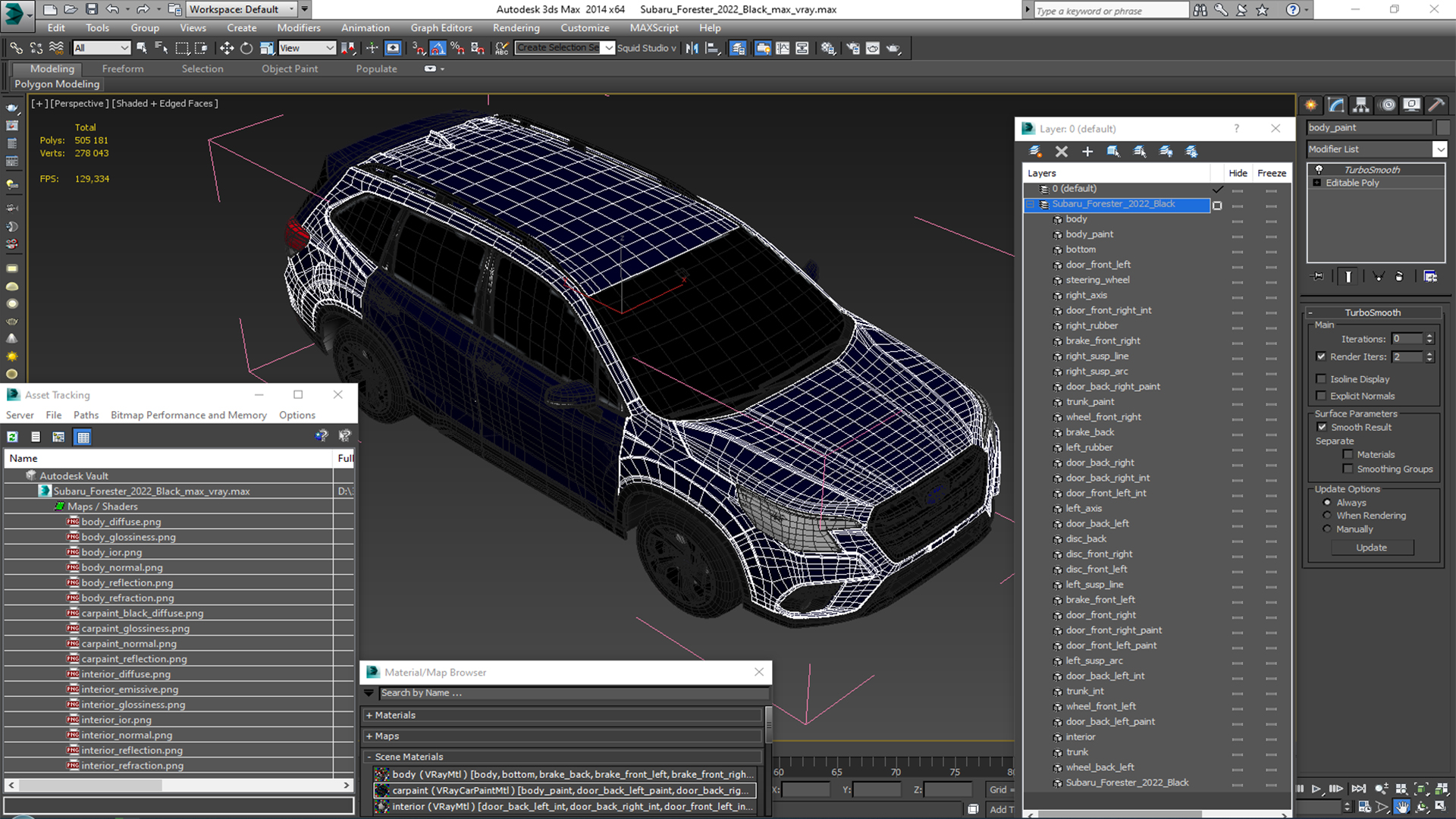 3D Subaru Forester 2022 Black