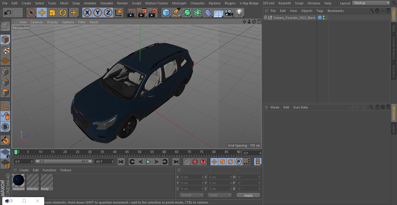 3D Subaru Forester 2022 Black