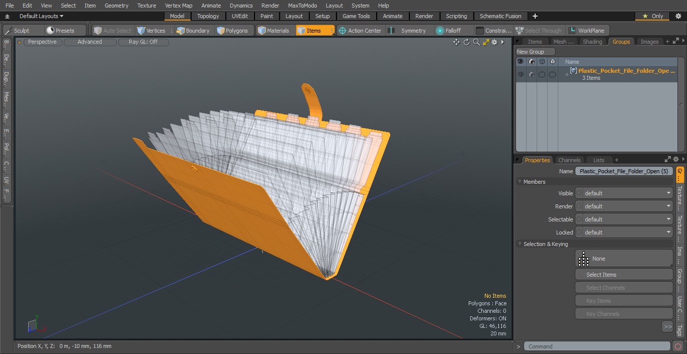 3D Plastic Pocket File Folder Open