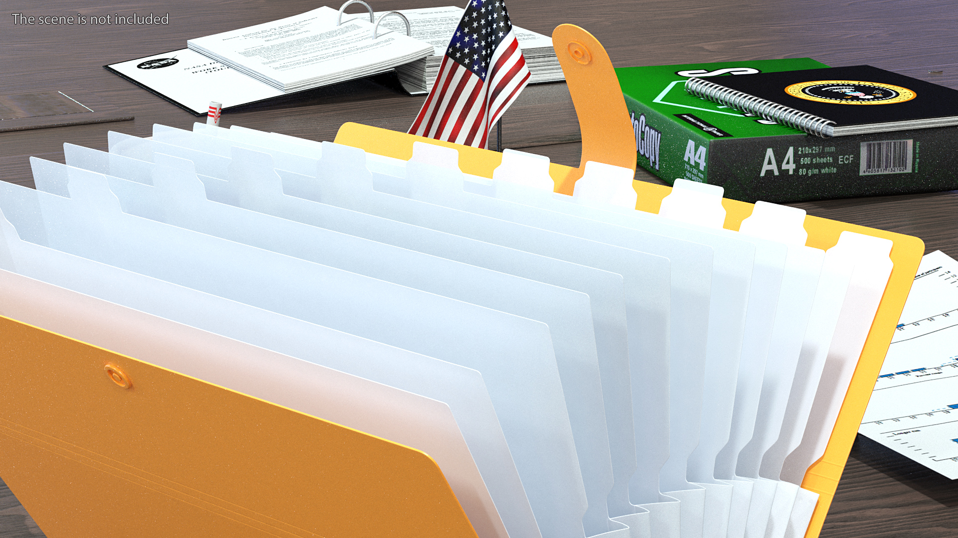 3D Plastic Pocket File Folder Open