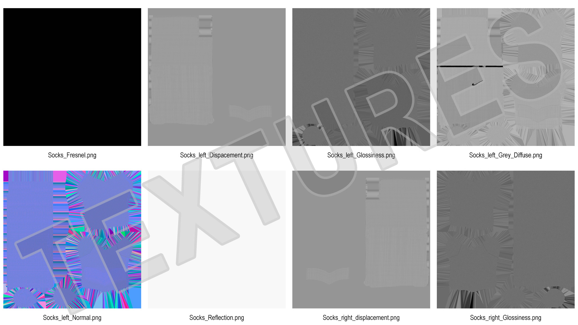 3D model Long Socks Nike Grey Idle