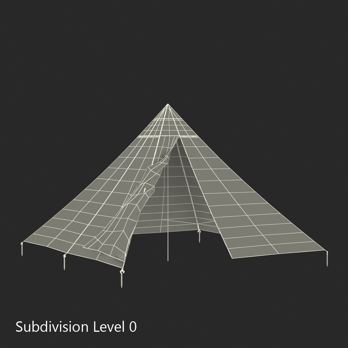 Floorless Camping Tent Open 3D