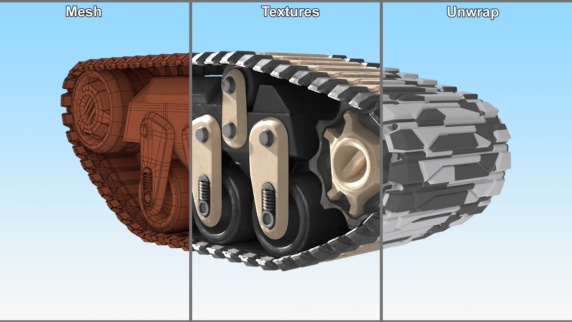 3D Futuristic Caterpillar for Tank