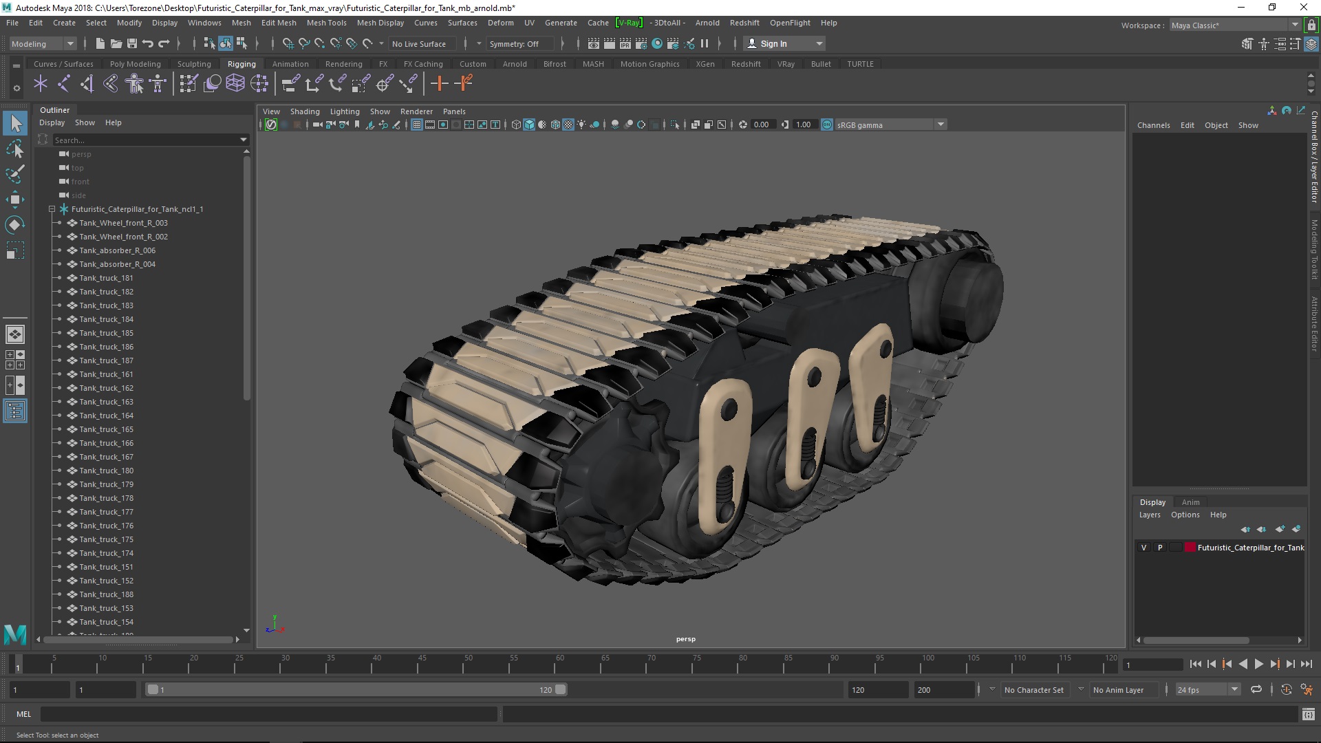 3D Futuristic Caterpillar for Tank
