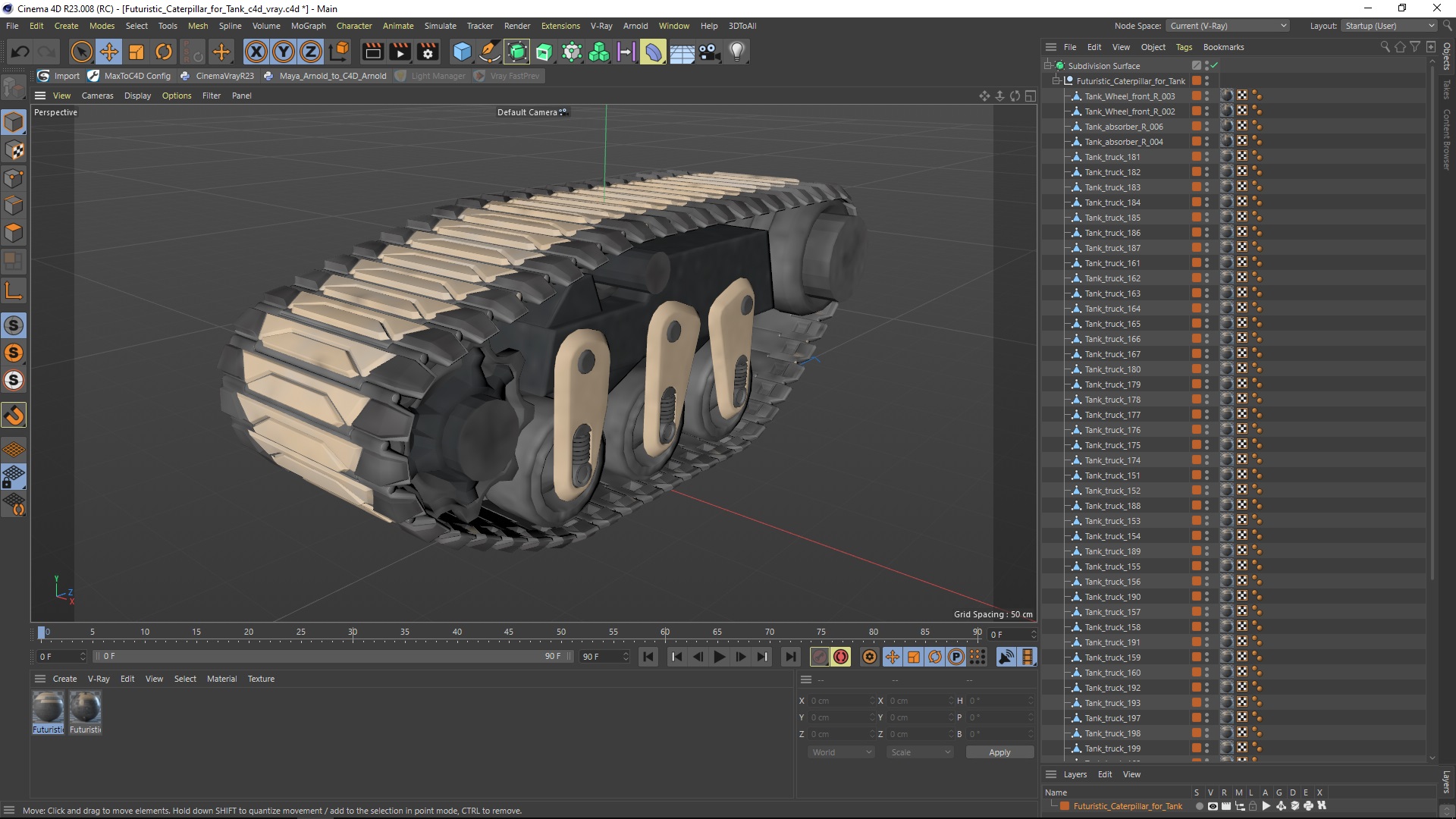 3D Futuristic Caterpillar for Tank