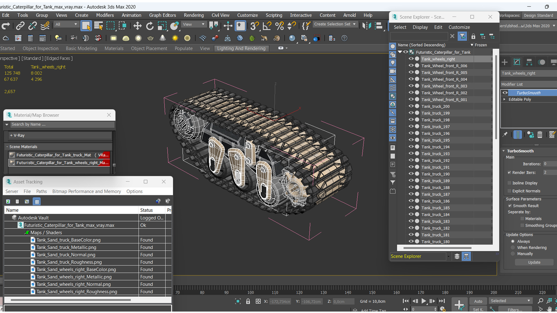 3D Futuristic Caterpillar for Tank