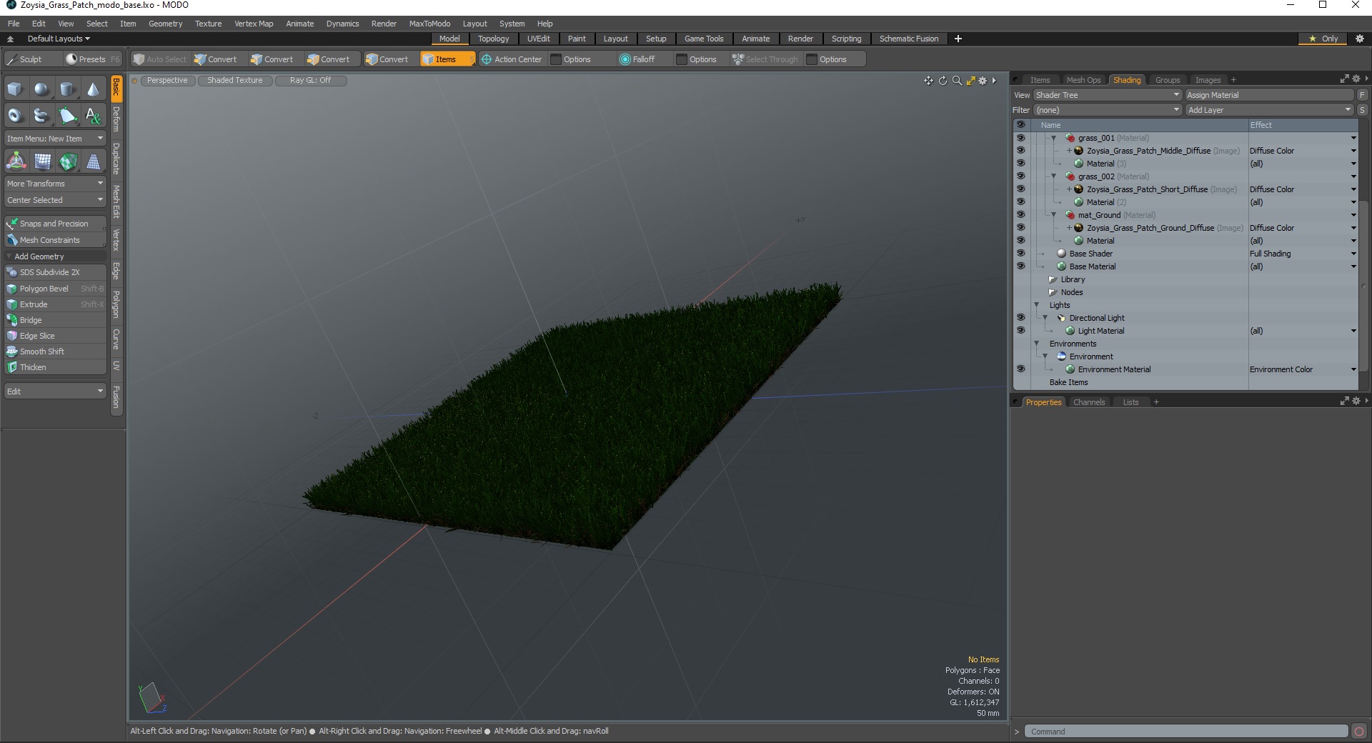 3D Zoysia Grass Patch model