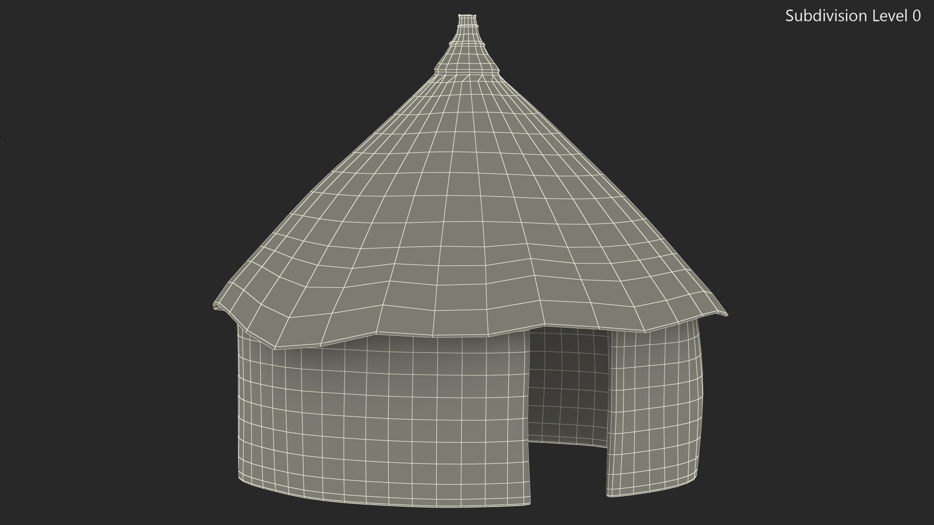 3D Colorful African Mud Hut Fur model