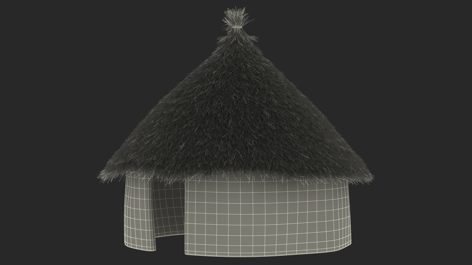 3D Colorful African Mud Hut Fur model
