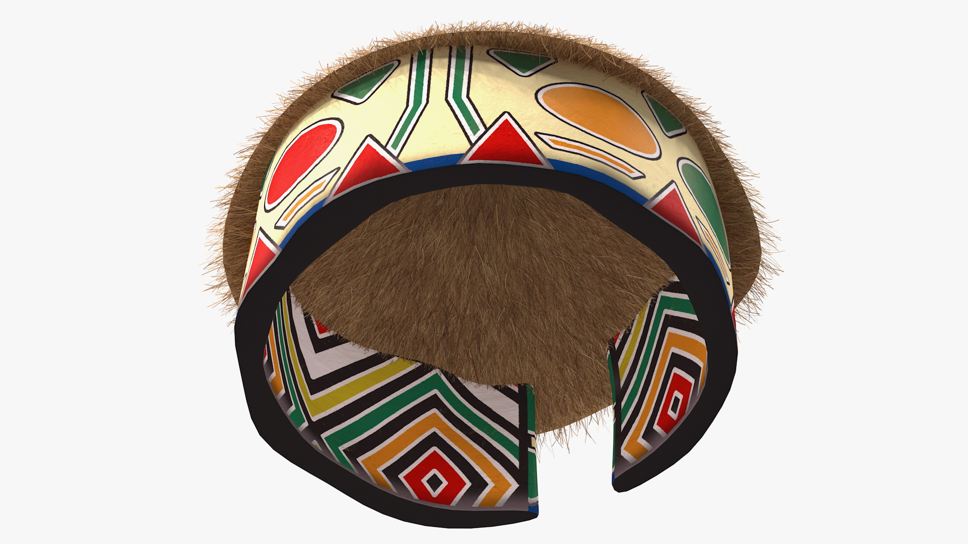3D Colorful African Mud Hut Fur model