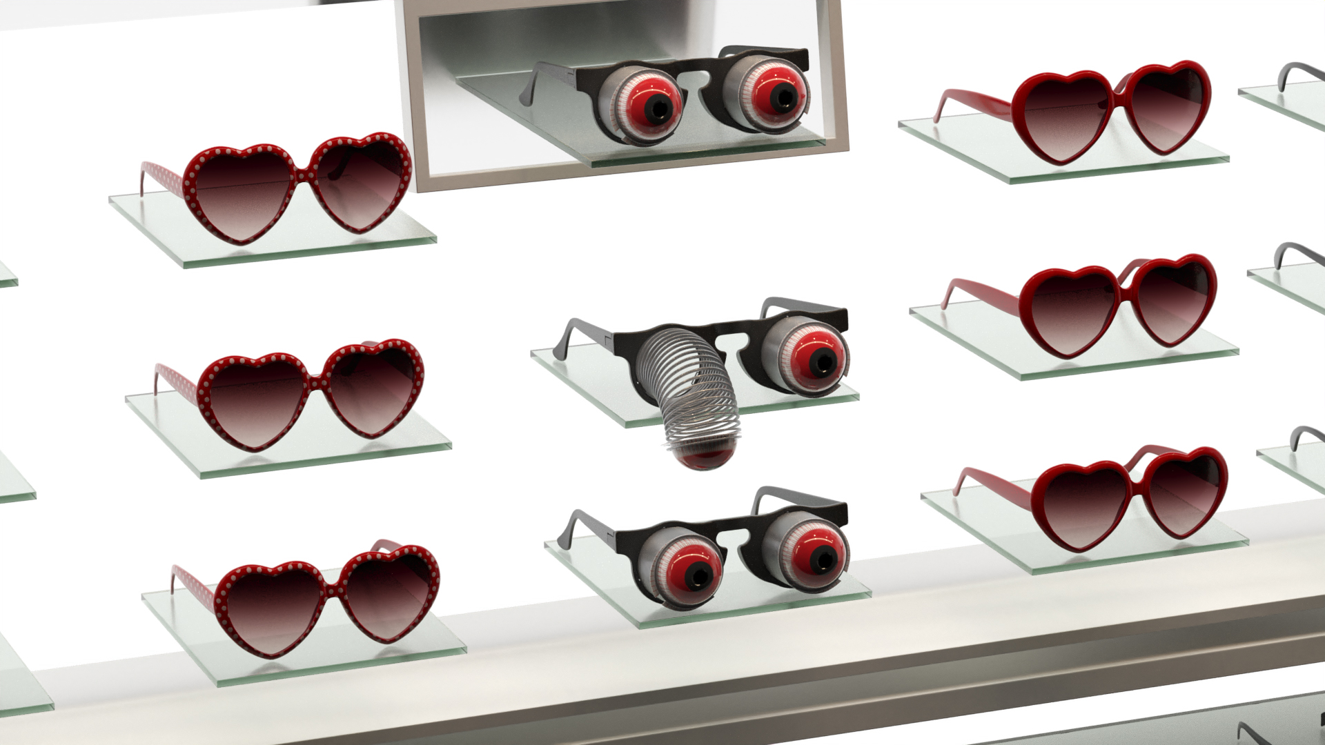 3D Pop Out Eyeball Glasses model