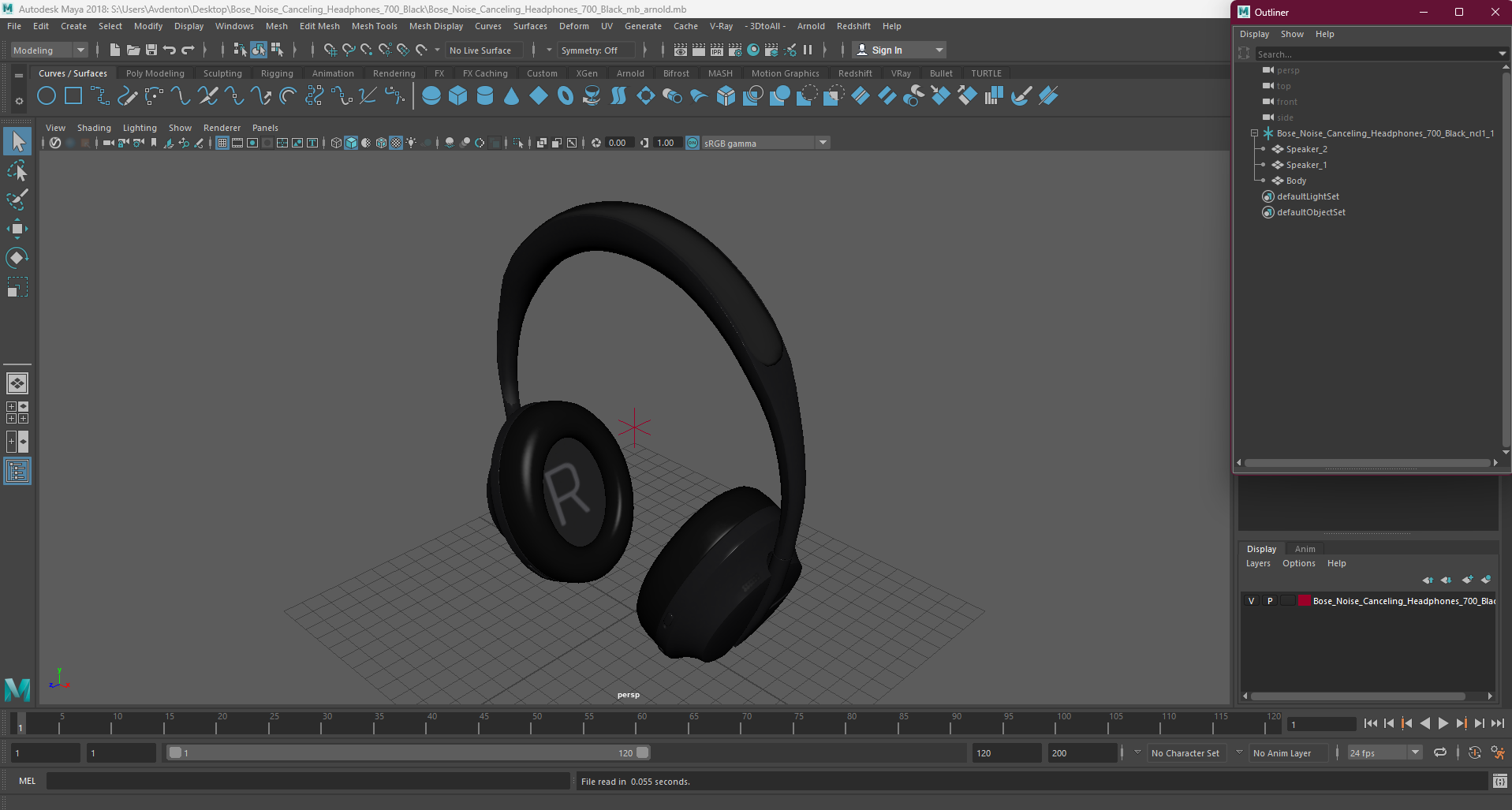 3D Bose Noise Canceling Headphones 700 Black