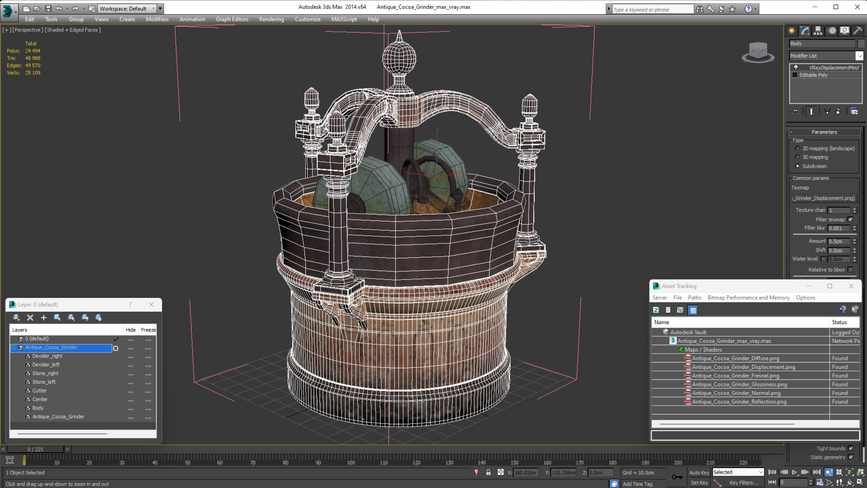 3D Antique Cocoa Grinder