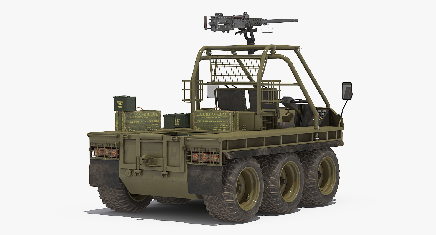 3D model Army ATMP 6x6 with Machine Gun