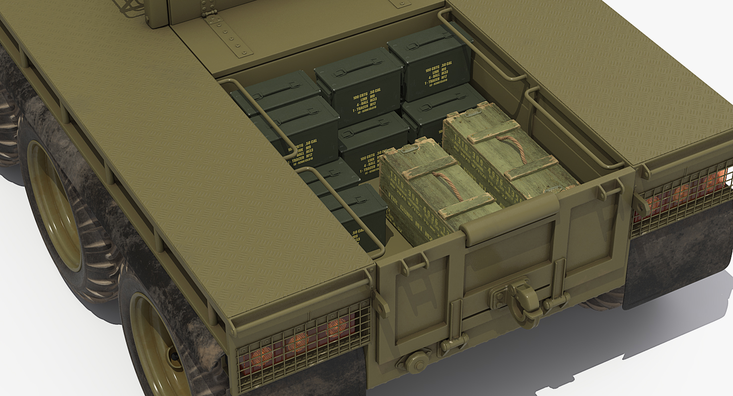 3D model Army ATMP 6x6 with Machine Gun