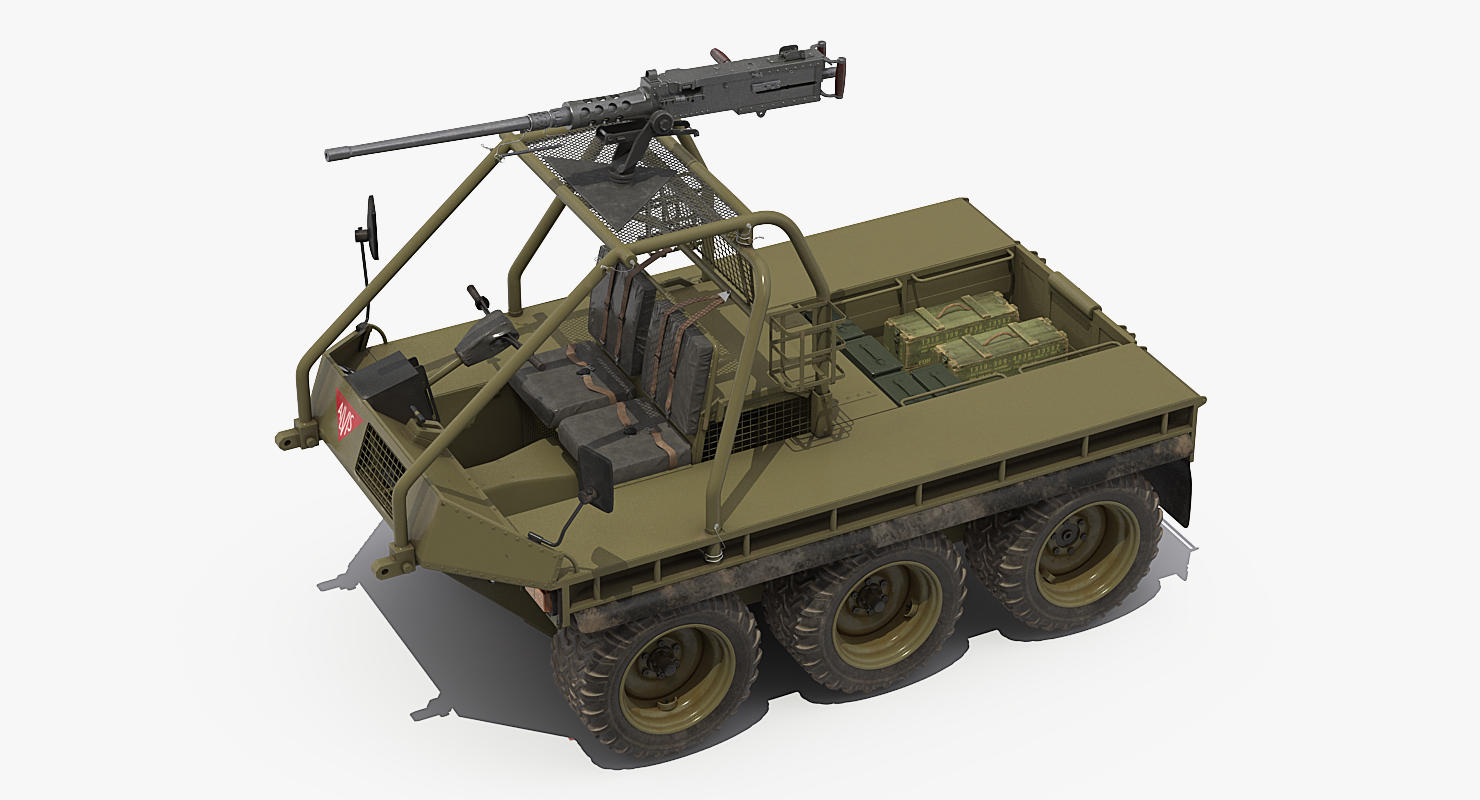 3D model Army ATMP 6x6 with Machine Gun