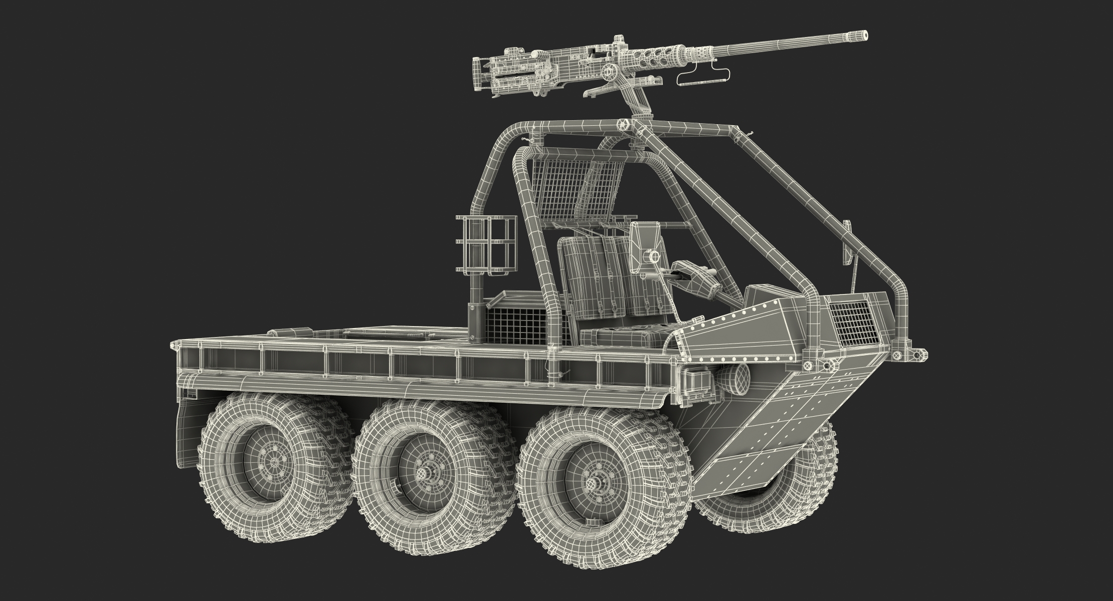 3D model Army ATMP 6x6 with Machine Gun