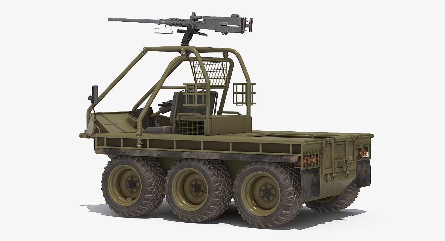 3D model Army ATMP 6x6 with Machine Gun