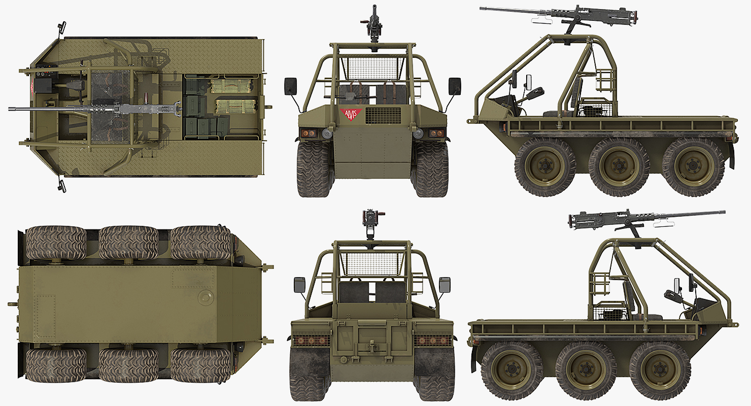 3D model Army ATMP 6x6 with Machine Gun