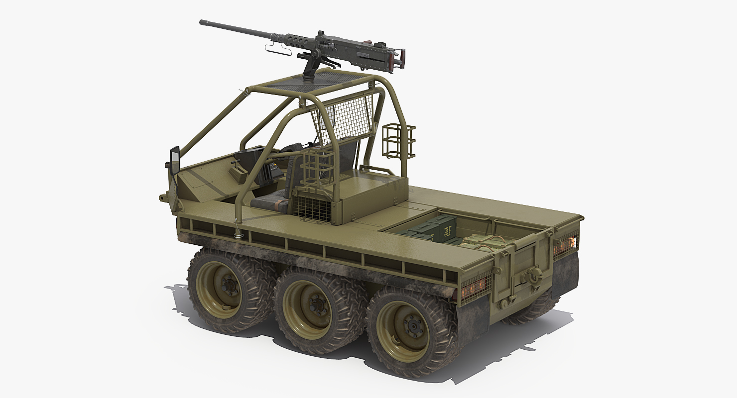 3D model Army ATMP 6x6 with Machine Gun