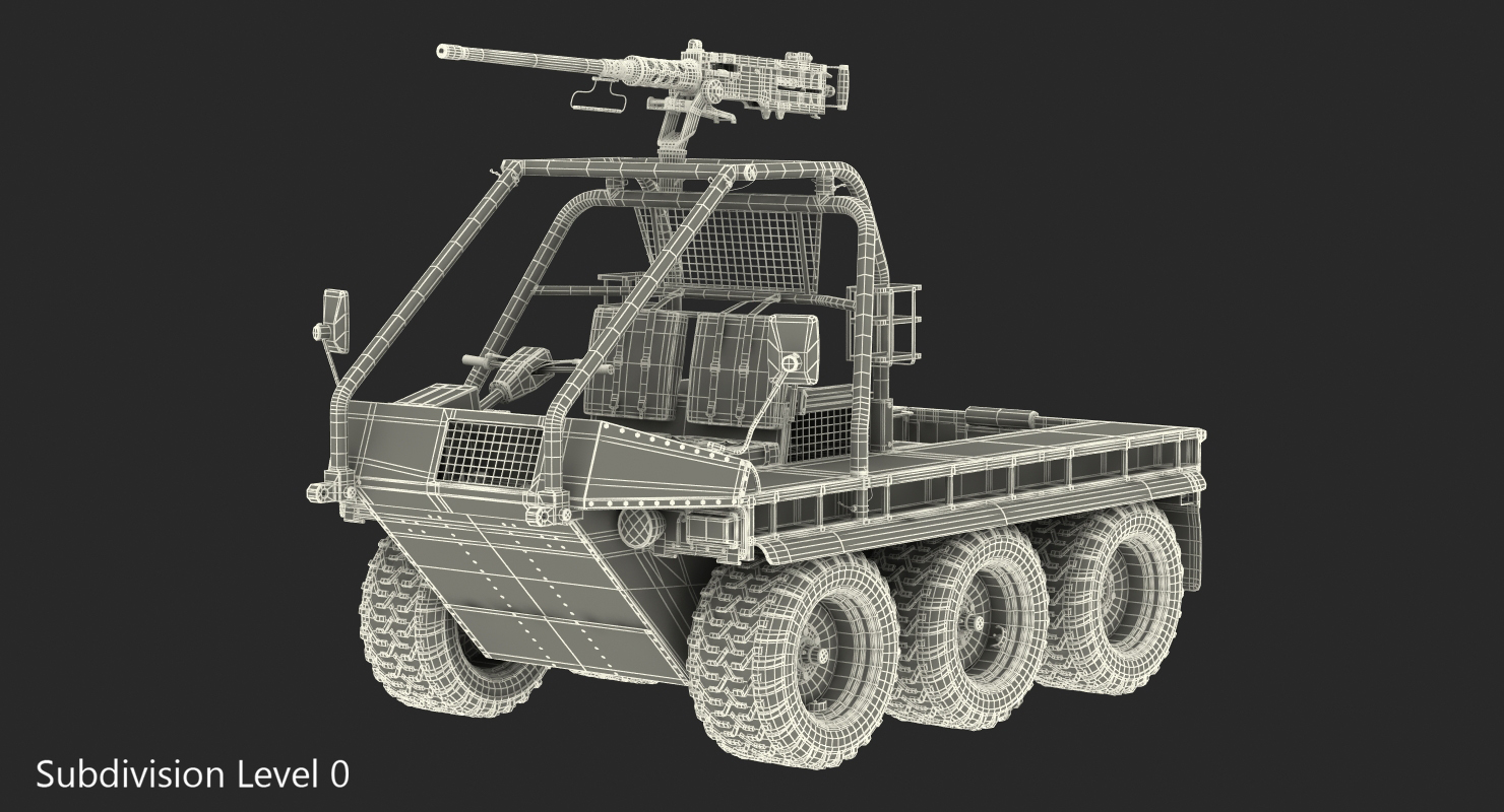 3D model Army ATMP 6x6 with Machine Gun