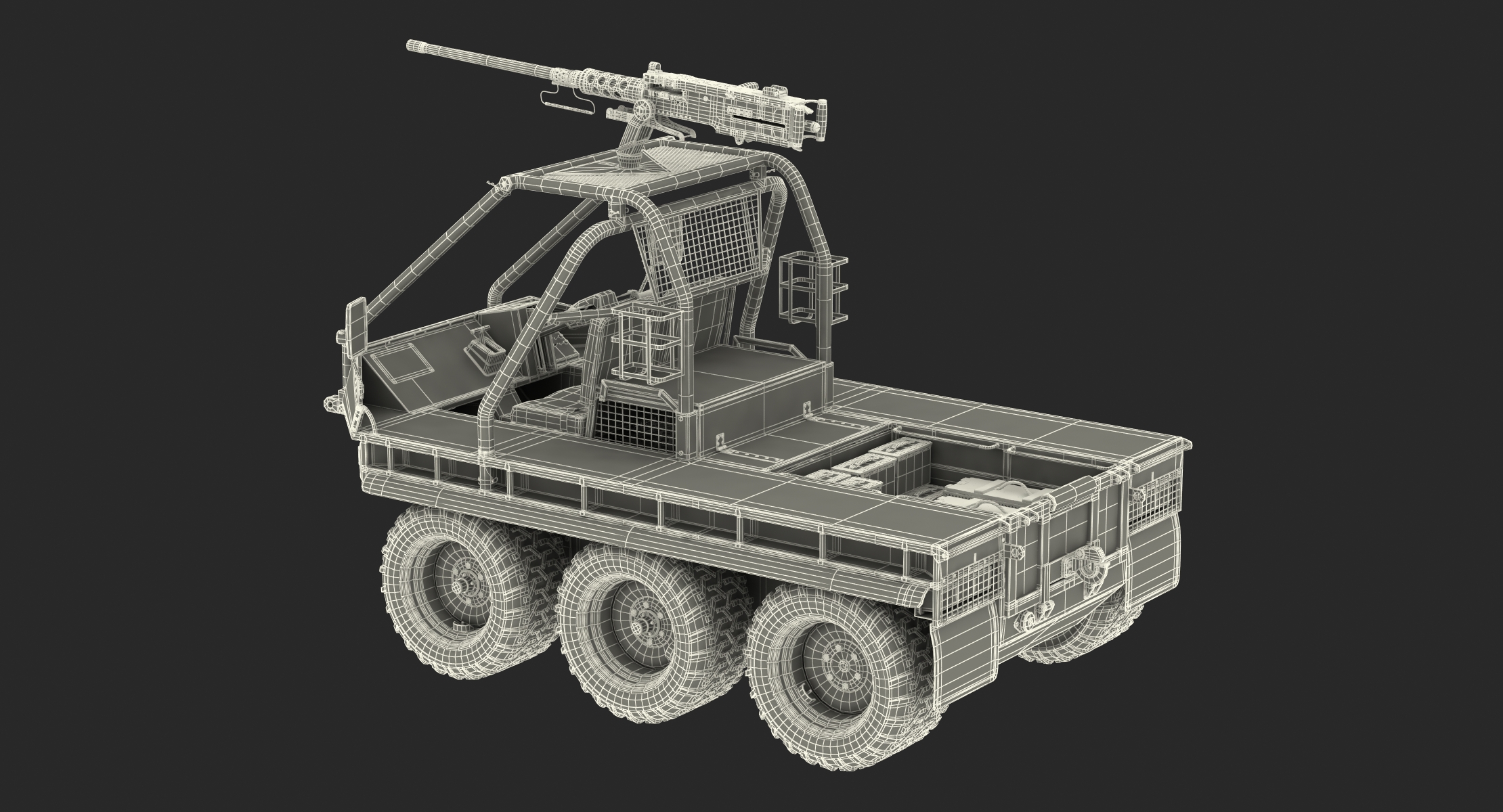 3D model Army ATMP 6x6 with Machine Gun