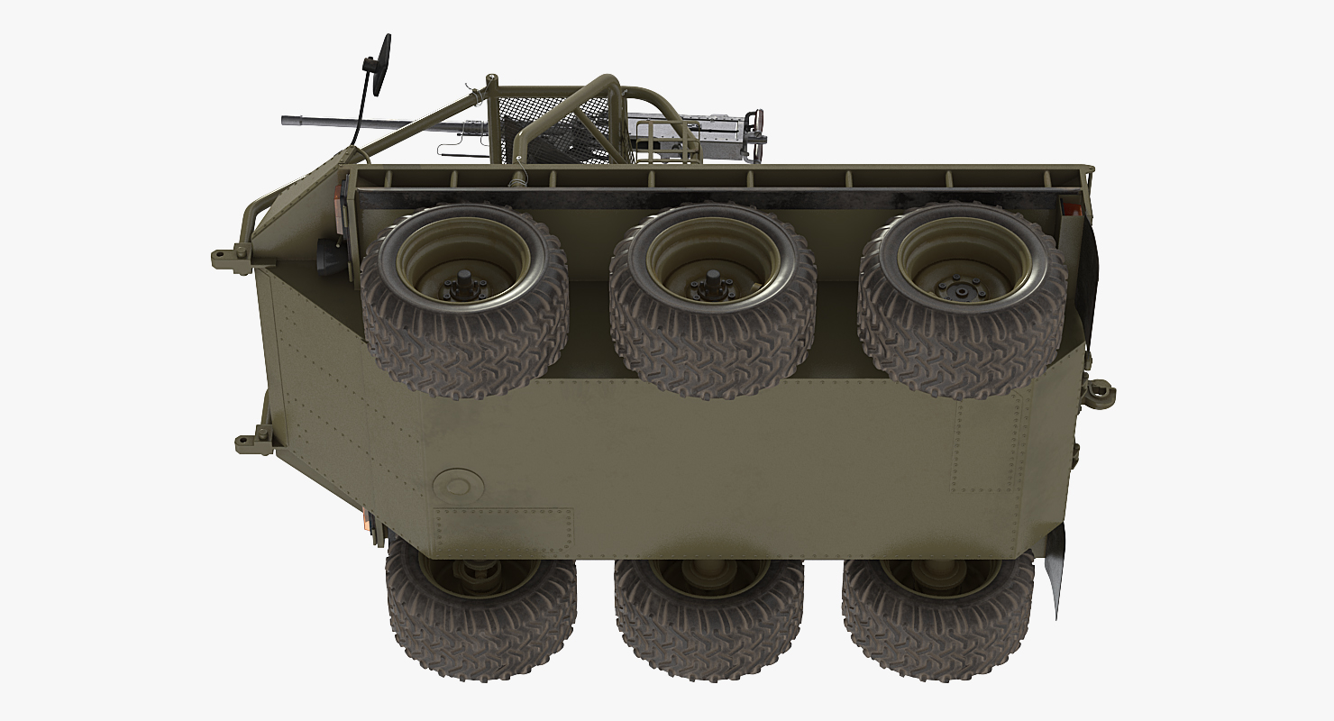 3D model Army ATMP 6x6 with Machine Gun